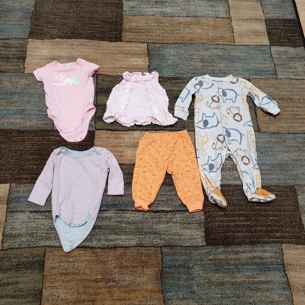 baby girls size 6-9 months clothing bundle of 5